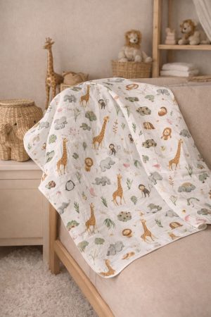 Çok Amaçlı 2 Katlı Müslin Örtü & Battaniye / %100 Pamuk / Oeko-teks Sertifikalı / 80x80 Cm