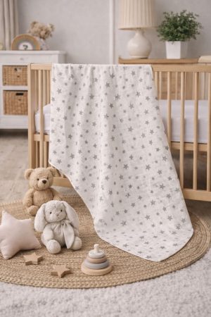 Çok Amaçlı 2 Katlı Müslin Örtü & Battaniye / %100 Pamuk / Oeko-teks Sertifikalı / 80x80 Cm